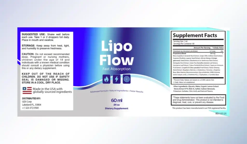 Lipo Flow Supplement Facts